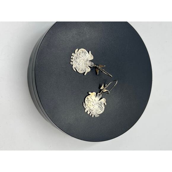 925 Sterling Silver Handcrafted Artisan Bird Double Head Bird Dangle  earrings - Picture 9 of 9